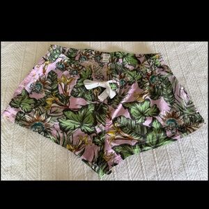 J. Crew Tropical Floral Shorts Pink/Multicolor with Drawstring Waist